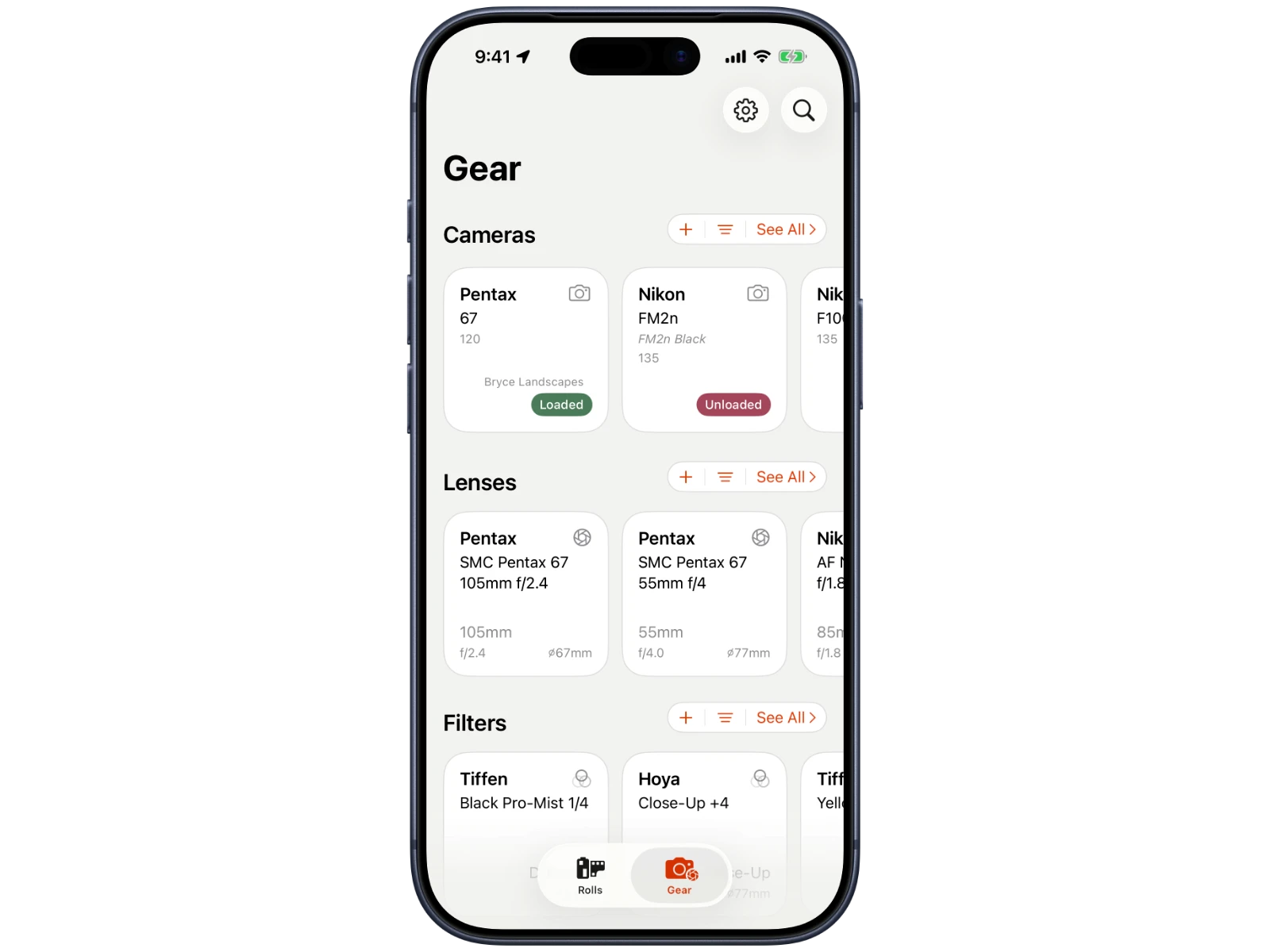 Tracking your gear in Phoslog