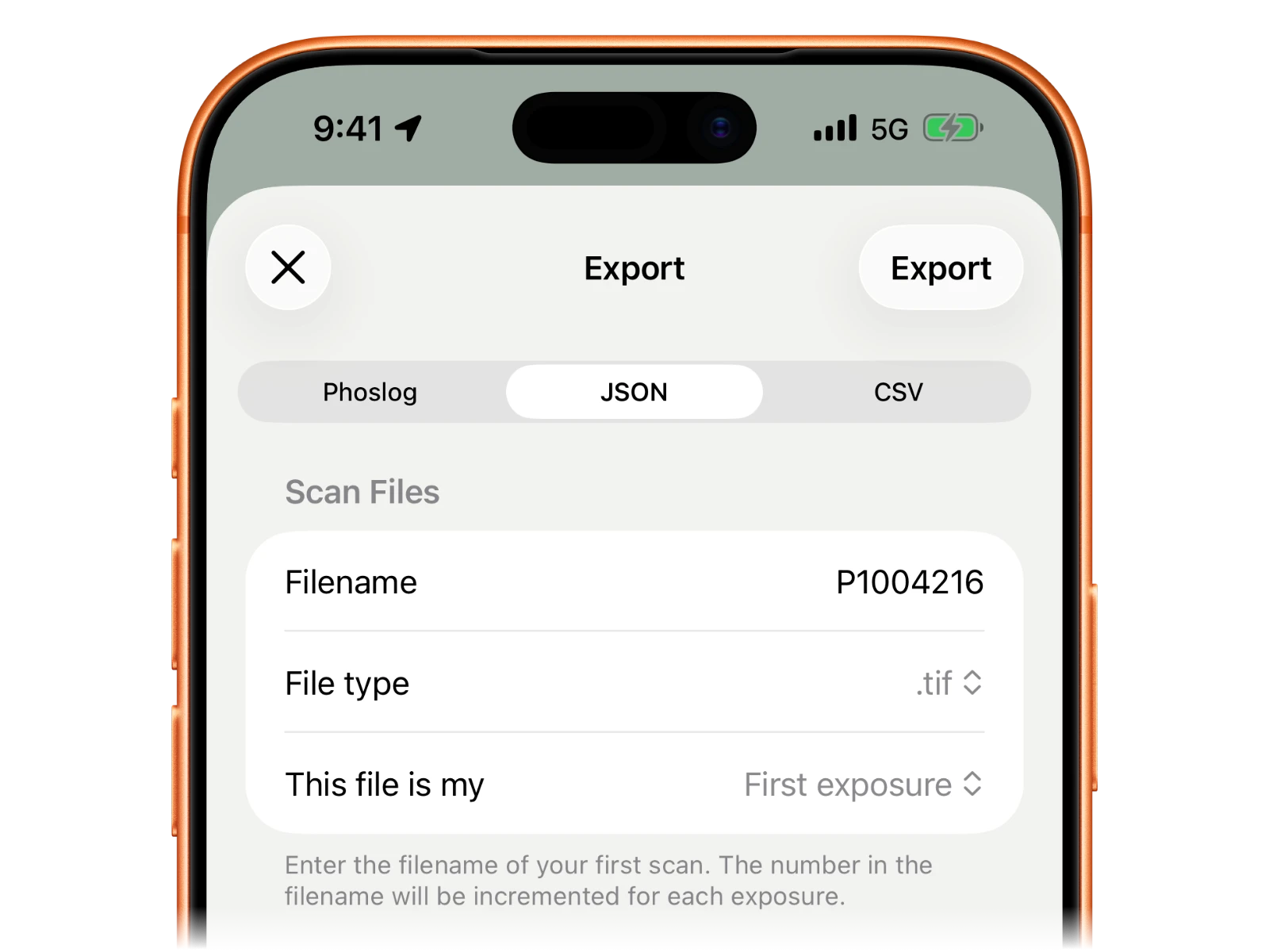 Exporting your data from Phoslog